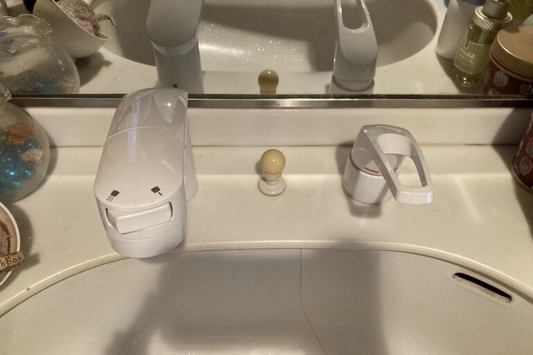 洗面所水栓取り替え後